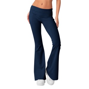Pantalones de Yoga de Cintura Alta con Logotipo Personalizado, Pantalones de Yoga Anchos y Acampanados, Leggings de Yoga de Talla Grande para Mujer, Leggings de Gimnasio - Product Image 4