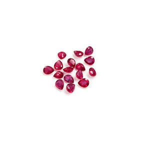 Natural Bangkok Ruby Loose Gemstone Calibrated Pears 4x5mm & 5x6mm Faceted with Brilliant Trillion Oval Cut <b>Red</b> Color <b>Beads</b> - Product Image 3