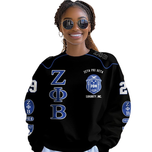Sweat-shirt à col rond pour femmes Zeta Phi Beta Sorority, 1920 bleu, lettres grecques brodées, sweat-shirts pour femmes, service OEM - Product Image 4