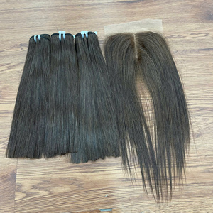 ¡ALTA CALIDAD SUPERIOR! Extensiones de cabello humano de trama vietnamita 100% Extensiones de cabello de trama recta de hueso Remy de doble dibujado virgen crudo - Product Image 2