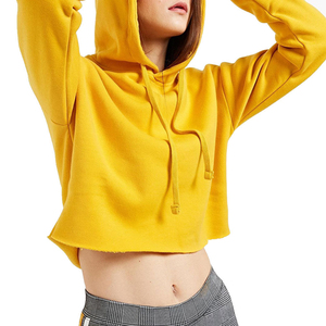 Sudadera con capucha y Top corto informal de manga larga para fitness de Invierno para mujer, ropa deportiva básica de lana mezclada de algodón - Product Image 4