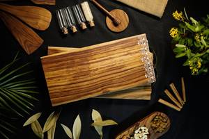 Planche à découper et plateau de service en bois Forme rectangulaire durable 12mm d'épaisseur - Product Image 4