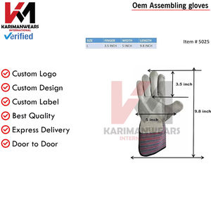 Guantes de Seguridad de Cuero OEM para Trabajadores, Envío Rápido a Todo el Mundo, Guantes de Cuero Vacuno Dividido al por Mayor para Uso Industrial, Se Acepta OEM - Product Image 2