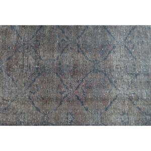 Tapis vintage 6,4 x 9,4 pieds, grand tapis turc, tapis gris uni - Product Image 4