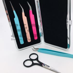 Pince à épiler de haute qualité en acier inoxydable Logo Extension de cils pince à épiler qualité supérieure durable emballage ciseaux vison - Product Image 2