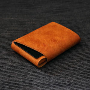 Premium Vegetable Tanned Leather Stitchless <b>Wallet</b> Handmade Seamless Minimalist <b>Wallet</b> For Men Custom Brand Service LSSW-0005C - Product Image 1