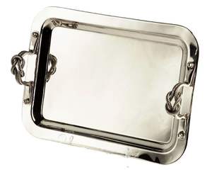 Plateau de service en métal haut de gamme avec poignées à nœud Meilleur design pour le restaurant et la maison Utilisation quotidienne - Product Image 3