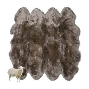 Piel de oveja Merina australiana, piel de oveja marrón de primera calidad