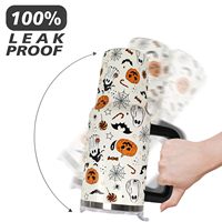 Gobelet isotherme personnalisé de 40 oz avec poignée et paille, bouteille d'eau en acier inoxydable motif citrouille d'Halloween pour décoration Goth, Fantôme, Sorcière, cadeau