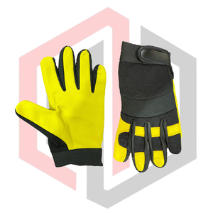 Black Yellow Custom Material Safety <b>Gloves</b> Knit Wrist Cuff Anti-Vibration Lightweight Non-Slip Flexible <b>Touch</b> <b>Screen</b> Function - Product Image 4