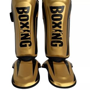 GAF <b>Shin</b> Instep <b>Thai</b> <b>Muay</b> <b>Guards</b> MMA Boxing Kickboxing Leg Foot Custom Made Professional Protection Leather <b>Shin</b> Pad - Product Image 4