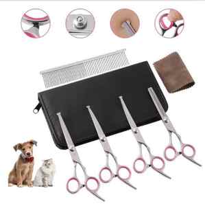 Ensemble de ciseaux de toilettage pour chiens professionnels 5 en 1 avec embouts ronds de sécurité cisailles de toilettage pour animaux de compagnie tranchantes et durables - Product Image 3