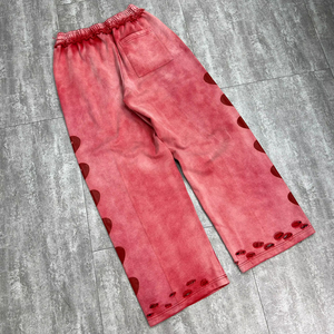 Pantalon de jogging en molleton de toile délavée style streetwear personnalisé 2026 pour homme – Coupe ample, jambe droite, effet délavé à l'acide - Product Image 6