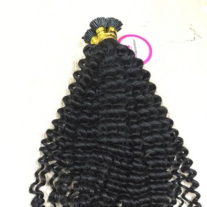 20 pouces I Tip Extensions de cheveux humains Meilleure qualité Couleur noire naturelle Vague droite douce Double trame Cheveux vierges bruts alignés 100% - Product Image 1