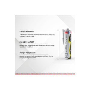 Scellant et adhésif PU imperméable 280 ml, liquide gris pour application murale - Product Image 4