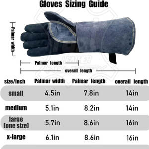 Guantes de cuero para soldar, guantes de trabajo anti-chispas, guantes de cuero para soldar a gas, guantes de cuero multiusos ignífugos para soldar - Product Image 6