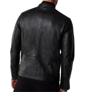 แจ็กเก็ตหนัง PU ของผู้ชายเสื้อแจ็คเก็ตหนังสำหรับผู้ชายเสื้อแจ็คเก็ตหนังแฟชั่นออกแบบโลโก้ได้ตามต้องการ OEM & ODM - Product Image 6