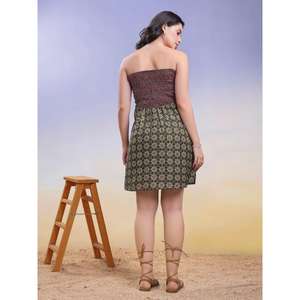 Robe décontractée mi-longue sans manches à épaules dénudées pour femmes - Product Image 2