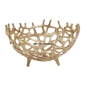 Bol à chocolat de luxe en acier inoxydable finition or, écologique, forme ronde, décoratif pour table, idéal pour les cadeaux de mariage - Product Image 1