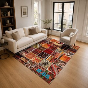 <b>RUGS</b> DEPOT LXDP-0620 Wholesale Red <b>Burgundy</b> Traditional Anatolian Digital Printed Machine Washable Chenille Area <b>Rug</b> Non Slip - Product Image 2