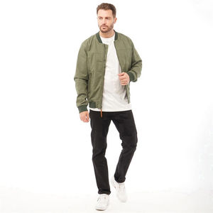 Chaqueta Bomber de Invierno para Hombre, Cuello Alto de Lona, Estilo Urbano Informal, Look Casual Minimalista, Ropa de Abrigo para Uso Diario - Product Image 3