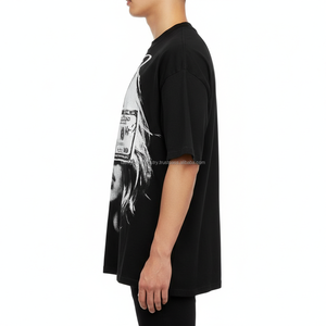 เสื้อยืดสตรีทแวร์ทรงโอเวอร์ไซส์ คุณภาพสูง เป็นมิตรกับสิ่งแวดล้อม เนื้อผ้าหนา พิมพ์ลายสกรีนตามสั่ง ผ้าฝ้ายหนัก ทรงครอป สำหรับผู้ชาย - Product Image 6