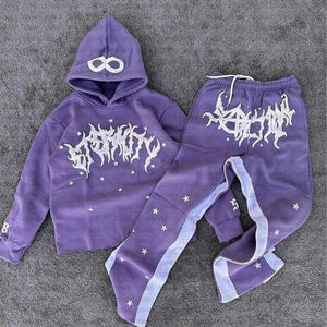 Sudadera con Capucha de Felpa Francesa 100% Algodón, Estilo Holgado, con Estampado de Grafiti, para Hombre, Invierno, Logotipo Personalizado, Fabricantes de Ropa OEM - Product Image 2