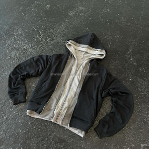 เสื้อแจ็คเก็ตผู้ชายสามชั้นมีฮู้ดสไตล์สตรีทแวร์แบบเรียบๆมีซิปสามชั้น - Product Image 3