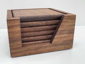 แผ่นรองแก้วไม้บางทรงสี่เหลี่ยมสำหรับเครื่องดื่มไม้บีชวอลนัทธรรมดาแผ่นรองแก้วกาแฟ - Product Image 2