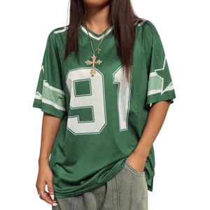 Camiseta de Fútbol Unisex con Cuello en V, Estampado Personalizado, Talla Grande, Premium, de Alta Calidad, Transpirable, Ligera, Ropa Deportiva - Product Image 3