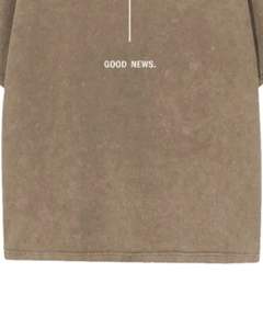 T-shirt oversize pour homme, lavage à l'acide vintage, coton, streetwear, décontracté, manches courtes, couleur kaki brun, style homme, haut - Product Image 5