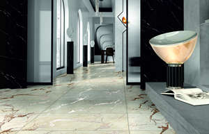 Carreaux de céramique sans fin de haute qualité 600x1200 à effet marbre continu pour revêtements muraux modernes et murs d'accentuation intérieurs - Product Image 4