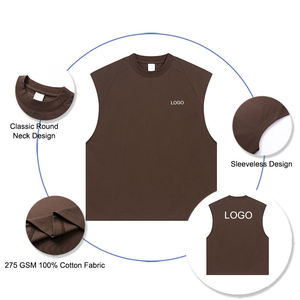 เสื้อยืดแขนกุดทรงหลวมแบบครอป ยูนิเซ็กซ์ ผ้าโพลีเอสเตอร์ 120 กรัม สไตล์ลำลองและเป็นทางการ ไหล่กว้าง เหมาะสำหรับฤดูร้อน แบบดรอปชิปปิ้ง - Product Image 2