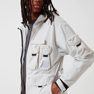 Cortavientos impermeable con logotipo personalizado para hombre, chaqueta de trabajo al aire libre, Deportes, a prueba de viento, elástica, de utilidad, para invierno - Product Image 4