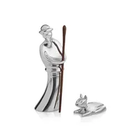 Figurine de crèche moderne en métal, décoration de Noël pour la maison, centre de table, Père Noël électrique, écologique et réutilisable