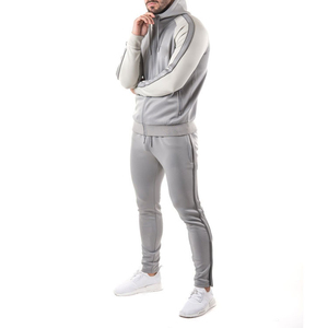 Ensemble de vêtements d'automne pour hommes, sweat-shirt à capuche uni, survêtement, survêtement deux pièces, hiver 100 polyester - Product Image 2
