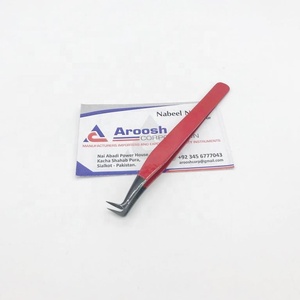 Pince à épiler en acier durable de haute qualité à 90 degrés, couleur plasma rouge, logo personnalisé, extension de cils, pointe de volume, vente en gros de cils - Product Image 6