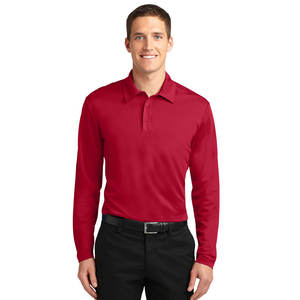 Chemise de qualité pour adultes personnalisée en usine Chemise polo de golf à manches longues en coton doux pour hommes - Product Image 4