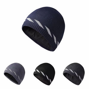 Bonnets d'hiver pour la course à pied et le vélo, tricotés, doublure en polaire, style vintage, 100% acrylique, bonnet chaud de haute qualité pour adultes unisexes - Product Image 1