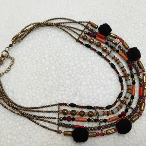 Collar de Cadenas con Cuentas de Vidrio Estilo Vintage para Mujer, Diseño Multicapa, Elegante y Moderno - Product Image 1