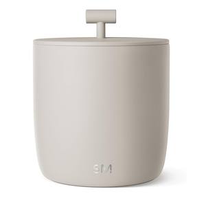 Minimalist Cream Stainless Steel <b>Ice</b> <b>Bucket</b> <b>with</b> <b>Lid</b> Modern Matte Finish Insulated Design for Elegant Home Bar Entertaining - Product Image 1