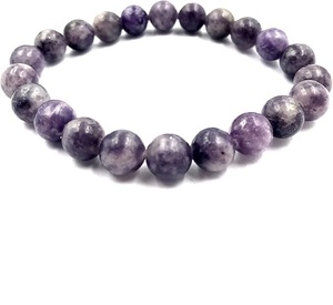 กำไลลูกปัดกลมหินธรรมชาติ Lepidolite ขนาด8มม. สำหรับทุกเพศและเป็นของขวัญสำหรับขายจากโซฮาอาเกต - Product Image 5