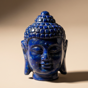 พลอยลาพิส Lazuli หัตถกรรมแกะสลักรูปปั้นพระพุทธรูปทำด้วยมือจากหินกึ่งมีค่าทำด้วยมือของชาวอินเดีย - Product Image 5