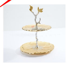 Support à cupcake rond en métal de styliste à 2 niveaux pour décoration de mariage - Product Image 2