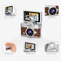Mini caméra rétro à clapet, appareil photo numérique portable 1,47 pouce CCD 1080P, appareil photo/vidéo de poche avec porte-clés