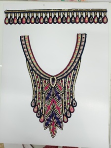 Pièces de cou brodées sur mesure paillettes travail patchs de style à coudre pour vêtements pour vêtements créateurs de mode à des fins de revente - Product Image 4