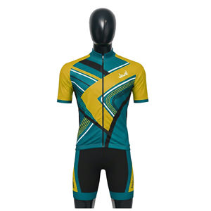Ensembles de maillots de cyclisme légers et écologiques sur mesure pour hommes, manches courtes respirantes pour la course sur route en été - Product Image 1