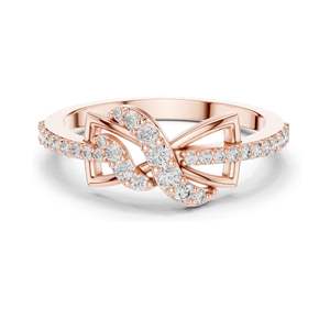 0.33 CT Lab-Grown Diamond <b>Infinity</b> Twist Ring for Women VVS-VS EF Clarity 18KT, 14KT, 10KT Gold & 925 Silver <b>Rose</b>, - Product Image 3