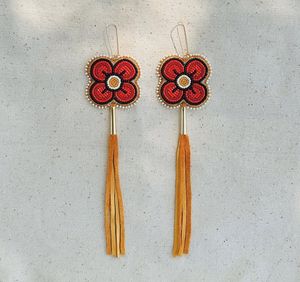 HF Crafts 'New Fashion Boho Flower Boucles d'oreilles perlées Boucles d'oreilles de graines de riz faites à la main pour une utilisation décorative de fête - Product Image 1