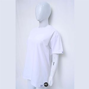 Camiseta Oversize Transpirable para Mujer con Estampado de Logotipo Personalizado, 100% Algodón Jersey, Ajuste Holgado Estilo Urbano para Verano, Teñido Liso, Sin Estampado - Product Image 4